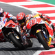 Last corner shenanigans between Ducati’s Andrea Dovizioso, left, and Repsol Honda’s Marc Marquez.